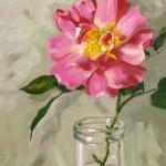Rose Painting, Floral Giclee On Canvas With..