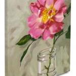 Rose Painting, Floral Giclee On Canvas With..