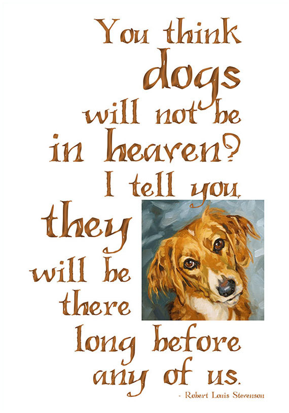 Dog Lover's Print, Giclee Print In 11x14 Mat, "dogs In Heaven"