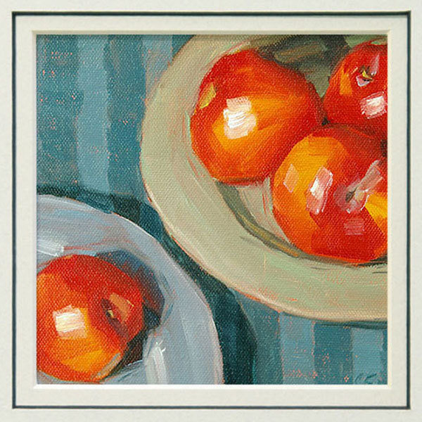Limited Edition Print From A Fruit Painting Of Plums, In 8x10 Double Mat, "like Ships That Pass"